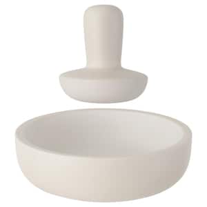 Leo Collection Stoneware Large Mortar and Pestle Set