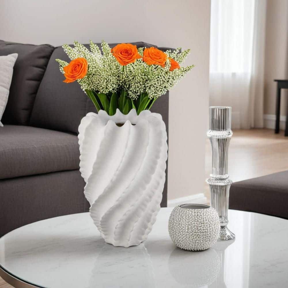 Velz 18.25 in. Matte White Ceramic Round Decorative Vase price history on PriceWatchPro