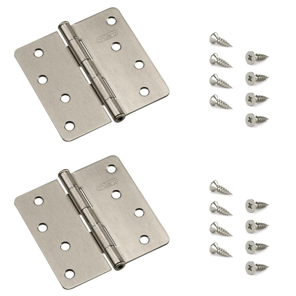 4 in. x 4 in. Brushed Nickel Full Mortise Butt Hinge with Removable Pin (2-Pack) price history on PriceWatchPro