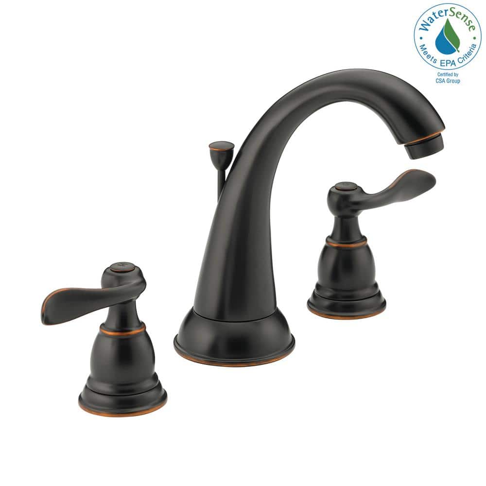 Windemere Oil Rubbed Bronze Widespread Bathroom Faucet with Drain Assembly