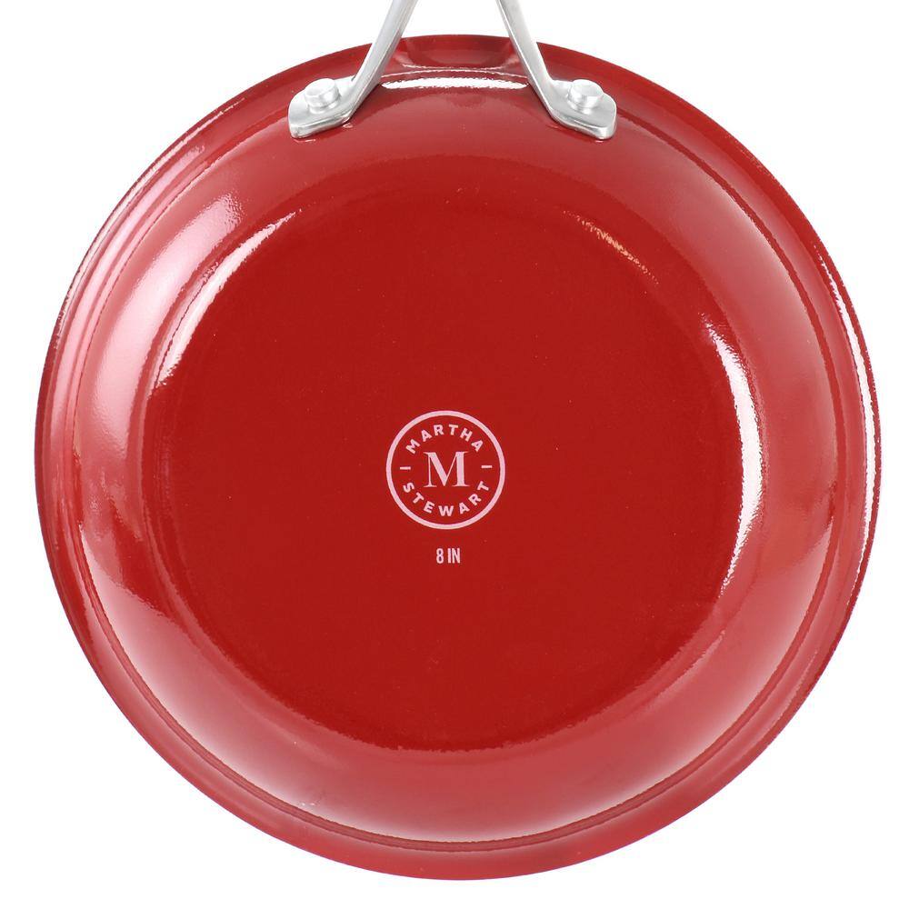 Red 10-Piece Aluminum Ceramic Nonstick Cookware Set