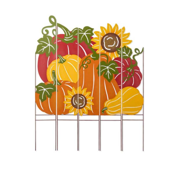 41.75 in. Fall Metal Pumpkin Patch Combo Yard Stake