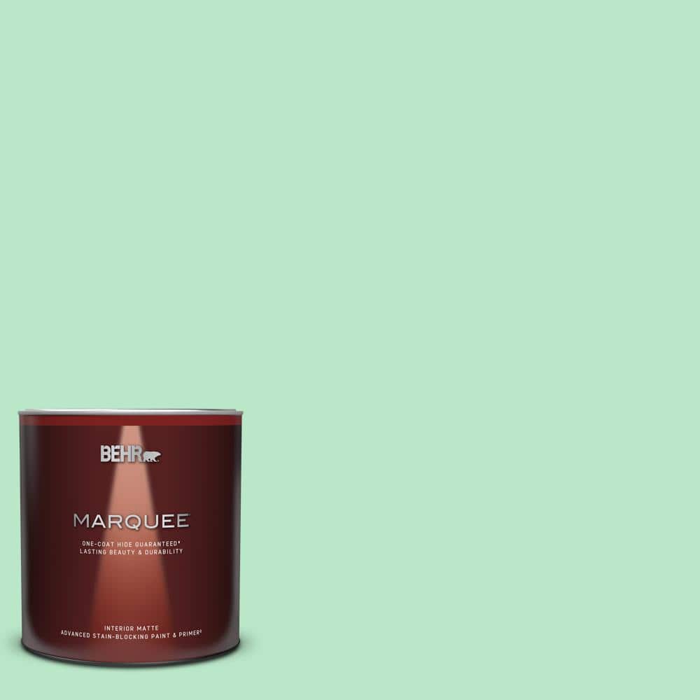 BEHR MARQUEE 1 qt. #460A-3 Canton Jade Matte Interior Paint & Primer 145004  - The Home Depot