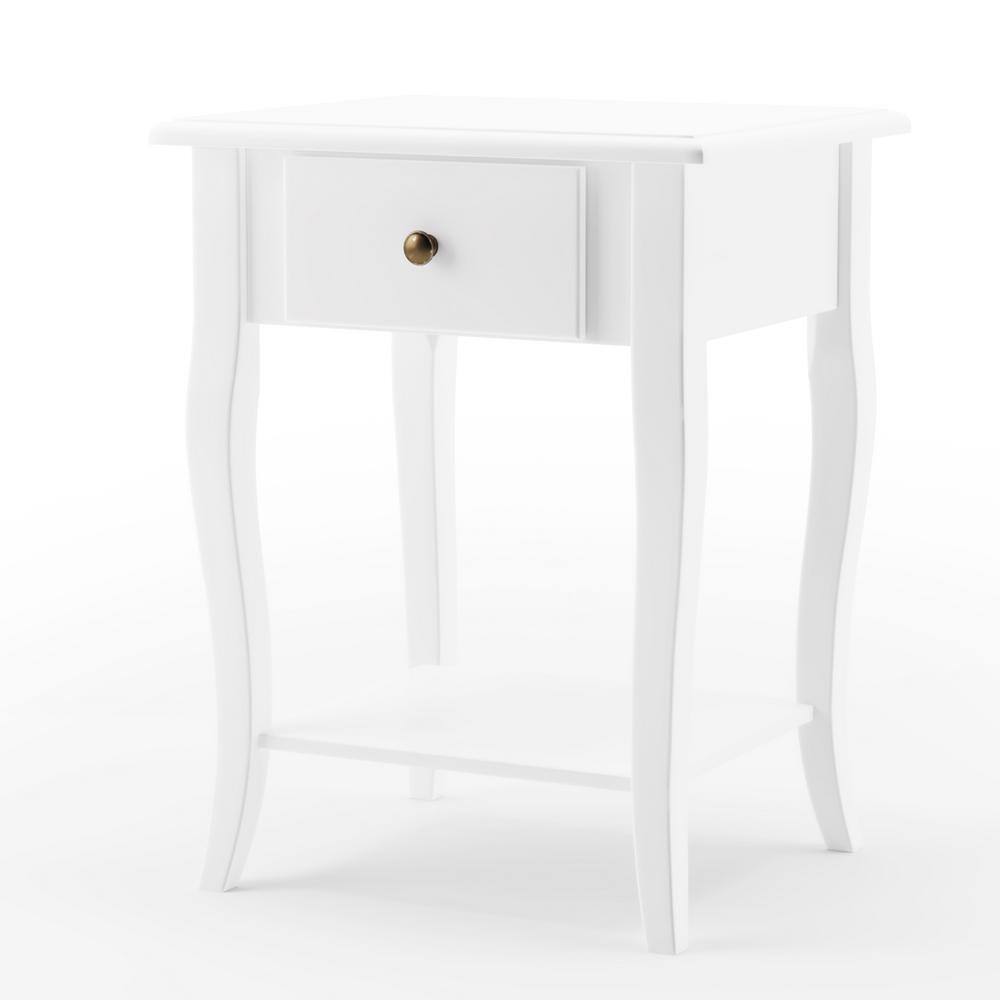 tiny white nightstand