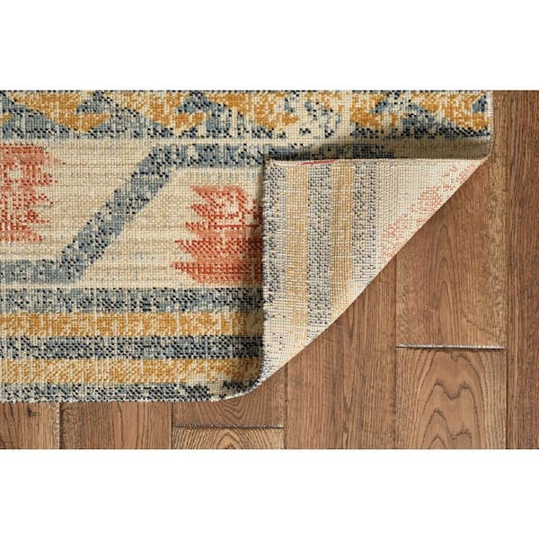 Puissant Zero Barlow Ivory and Rust 2 ft. x 3 ft. Area Rug
