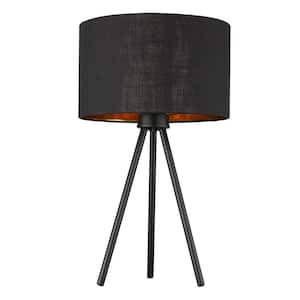 Morenci 21.75 in. 1-Light Matte Black Table Lamp