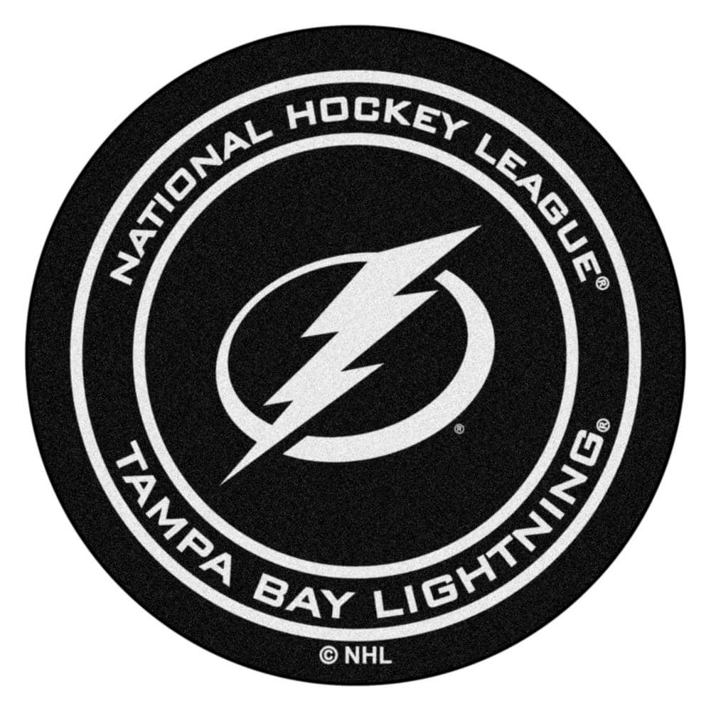 Fanmats Tampa Bay Lightning Blue 27 In Round Hockey Puck Mat 10550 The Home Depot