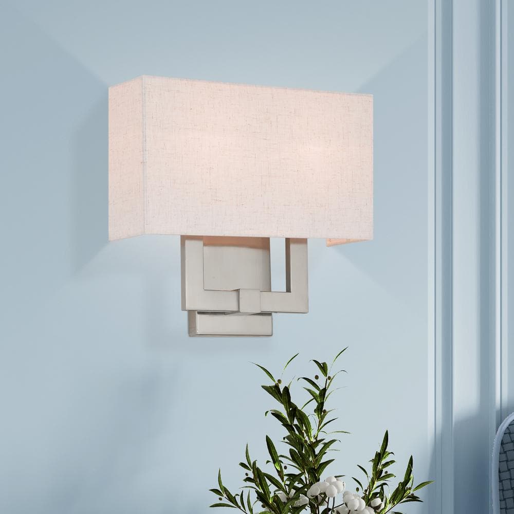 Meridian Modern Brushed Nickel 2-Light ADA Wall Sconce