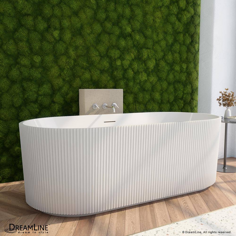 Charisma 59'' White Ribbed Acrylic Freestanding Bathtub
