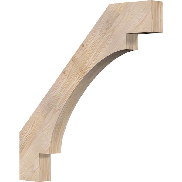 Ekena Millwork 3 1/2"W x 36"D x 36"H Merced Smooth Knee Brace, Douglas Fir