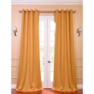 Marigold Grommet Curtain Room Darkening Shades- 50 in. W X 108 in. L  Single Panel Curtains and Drapes