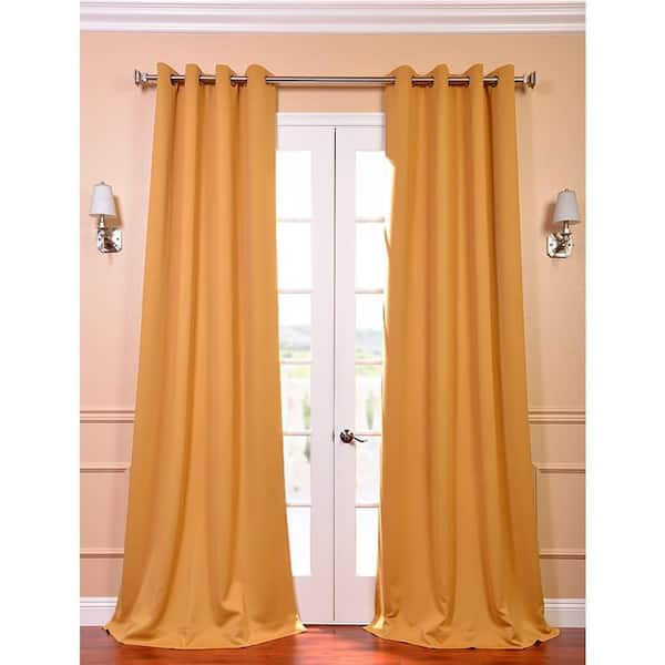 Marigold Grommet Curtain Room Darkening Shades- 50 in. W X 96 in. L Single Panel Curtains and Drapes
