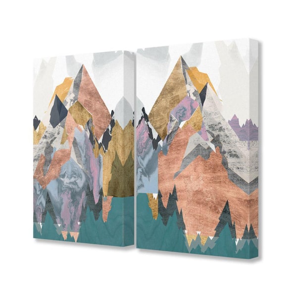 Stupell Industries "Foil Collage Mountain Landscape Designs" by Jennifer Goldberger Abstract Canvas Wall Art 30 in. x 24 in.