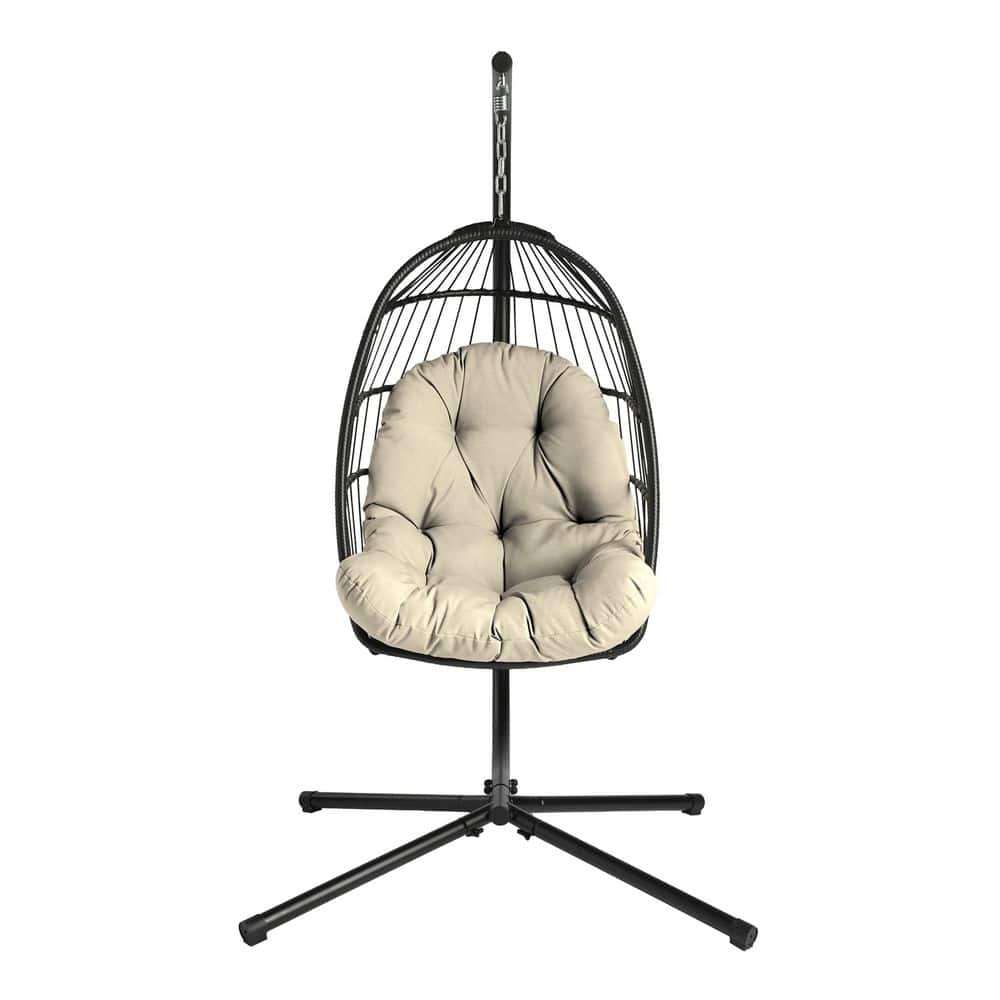 Plush Indoor / Outdoor Egg Chair Cushion, 35 x 49, Tufted for Comfort Tan Leala