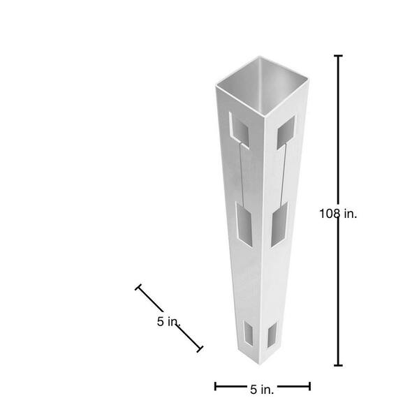 Barrette Outdoor Living Rainier 5x5x9 ft White Vinyl Fence Line Post