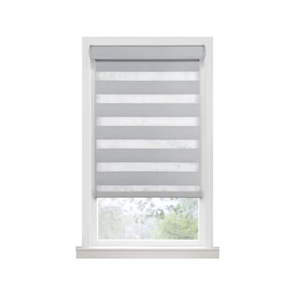 ACHIM Celestial Oyster Cordless Room Darkening Double Layered Polyester Roller Shade 30 in. W x 72 in. L