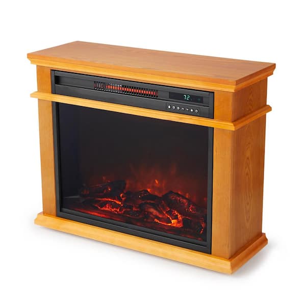 Lifesmart LifeSmart LifePro Easy Set 31 in. 1500-Watt Infrared Electric Fireplace in Golden Oak