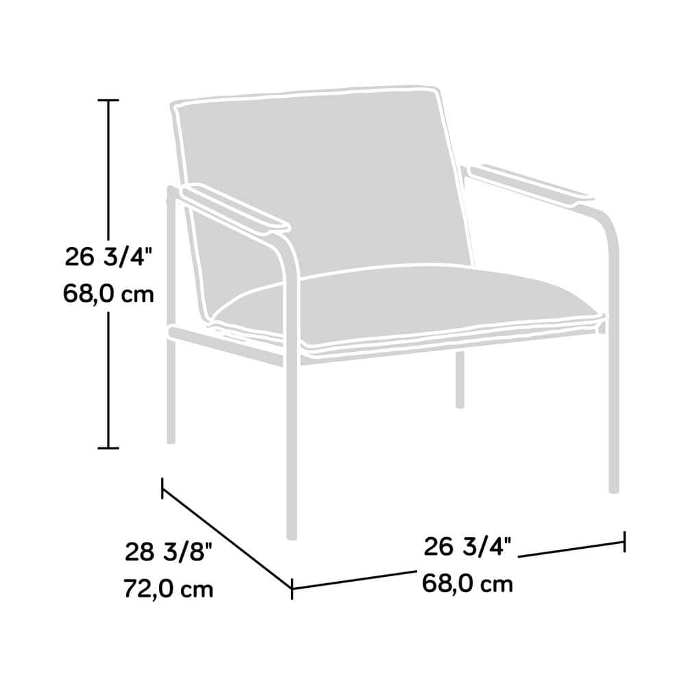 Boulevard Camel Faux Leather Lounge Chair with Metal Frame