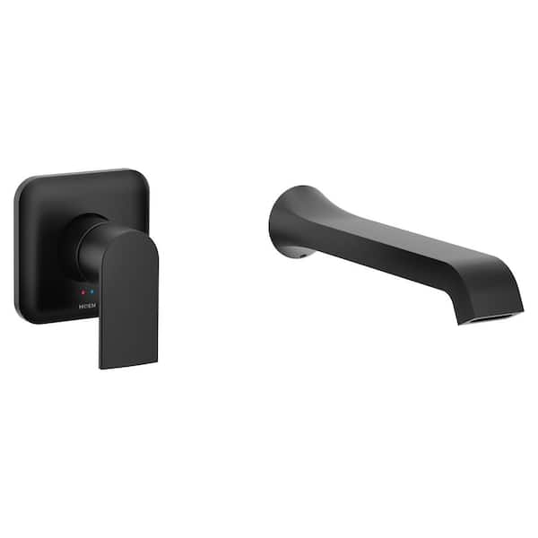 Genta LX Single Handle Wall Mount Tub Filler High Flow Tub Faucet with 10 in. Spout Reach in Matte Black