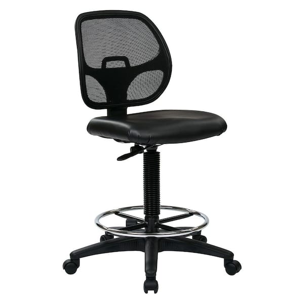 Office Star Products DC Series 26 in. Width Big and Tall Black Fabric Drafting Chair with Swivel Seat