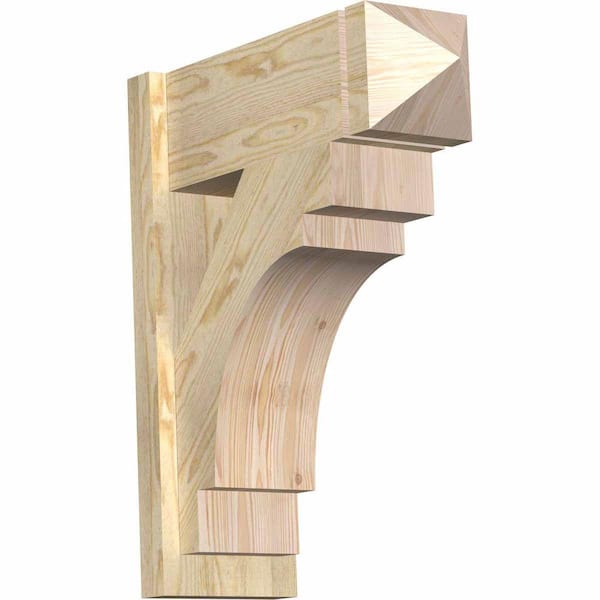 Ekena Millwork 8 in. x 26 in. x 22 in. Merced Arts and Crafts Rough Sawn Douglas Fir Outlooker