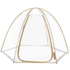 10 ft. x 10 ft. Beige Instant Pop Up Bubble Tent Screen House, Weatherproof Cold Protection 360 View Camping Tent