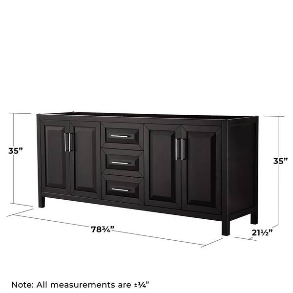 Wyndham Collection Daria 78.75-in Dark Espresso Bathroom Vanity Cabinet