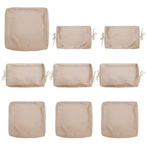 9-Piece 25.6 in. Outdoor Cushion Covers Sand