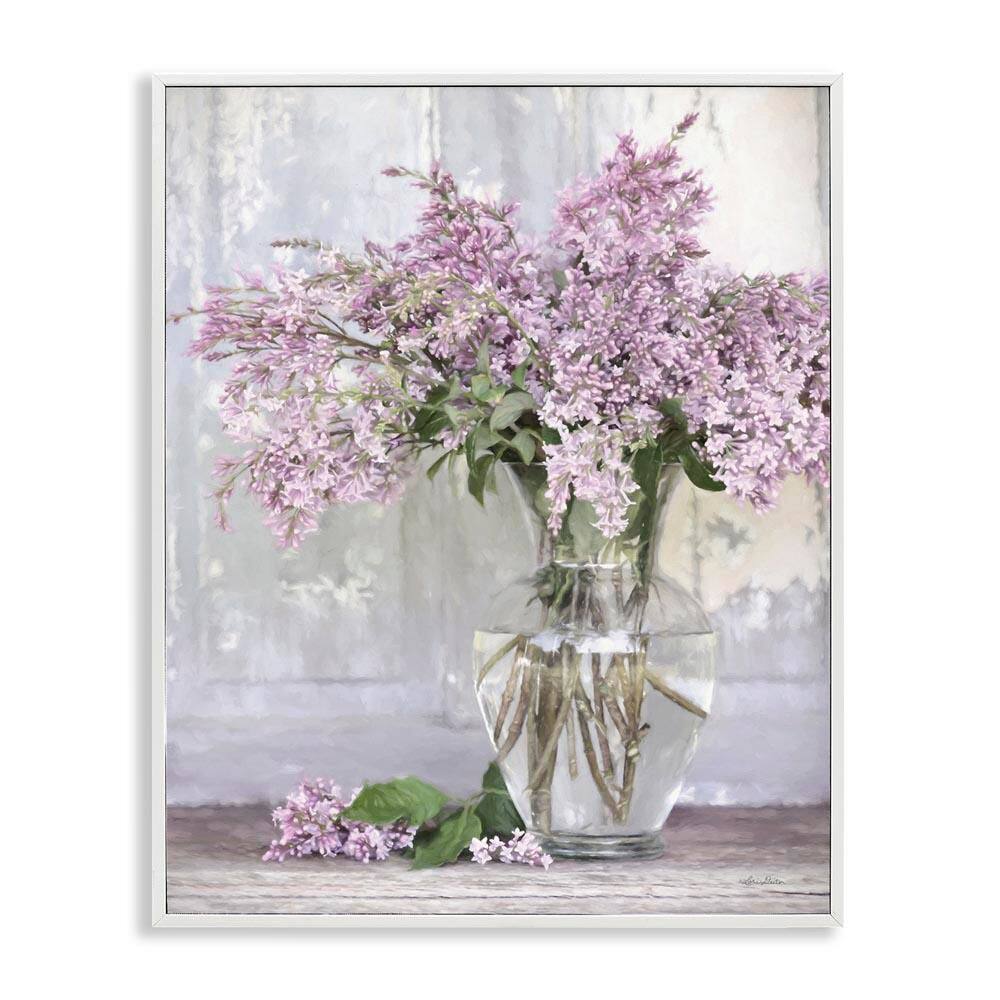 Tranquil Lilac Flower Vase by Lori Deiter White Framed Giclee Art Print Nature 11 in. x 14 in. price history on PriceWatchPro