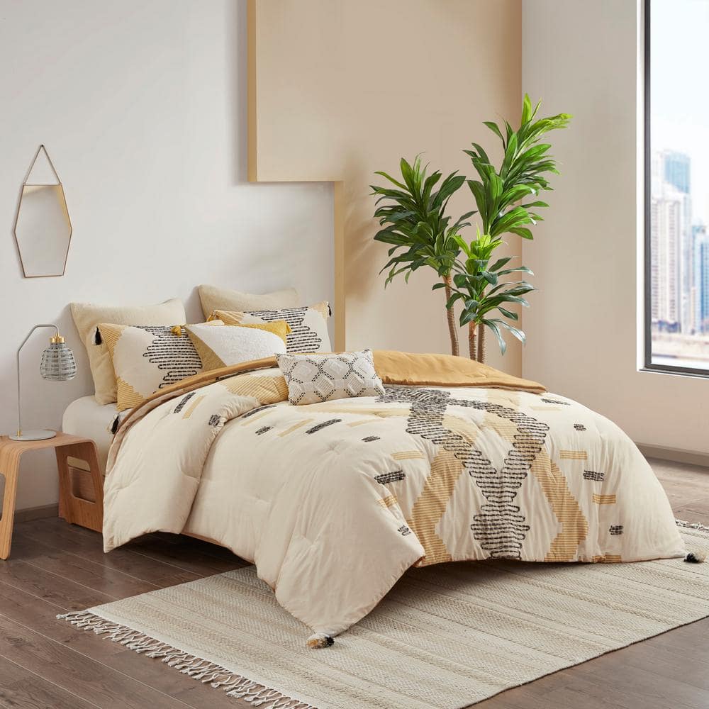 King Gray Cotton Down Alternative Reversible Comforter Set