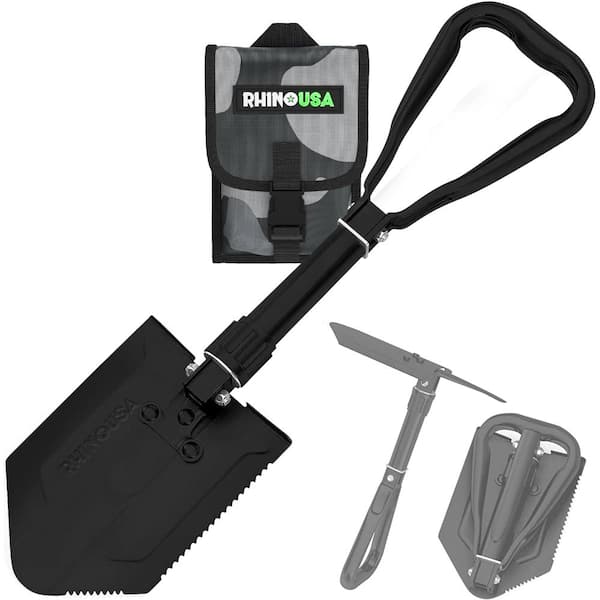22 Inch 3-in-1 Folding Survival Shovel – Carbon Steel Pickaxe mattock Tool, Portable for Camping and Off Road