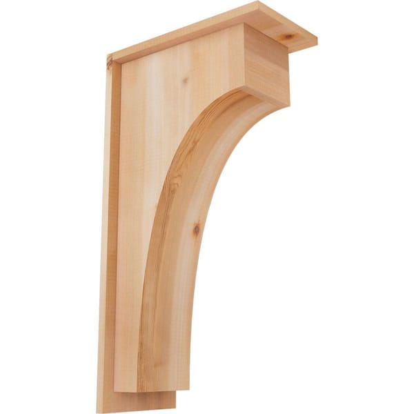 Ekena Millwork 7-1/2 in. x 14 in. x 26 in. Western Red Cedar Del Huntington Smooth Corbel with Backplate