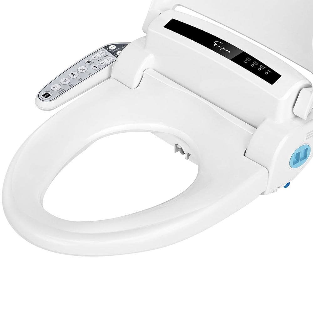 Glossy White Electric Elongated Bidet Toilet Seat