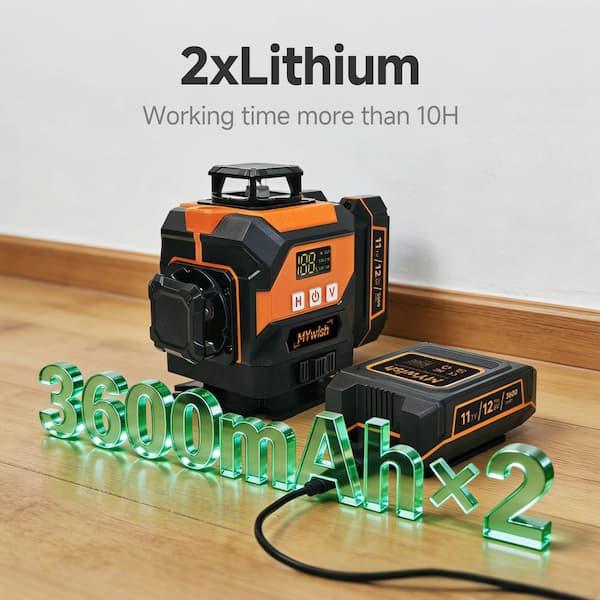 MYWISH 200 ft. Green Self-Leveling 3-Plane Laser Level with Tripod