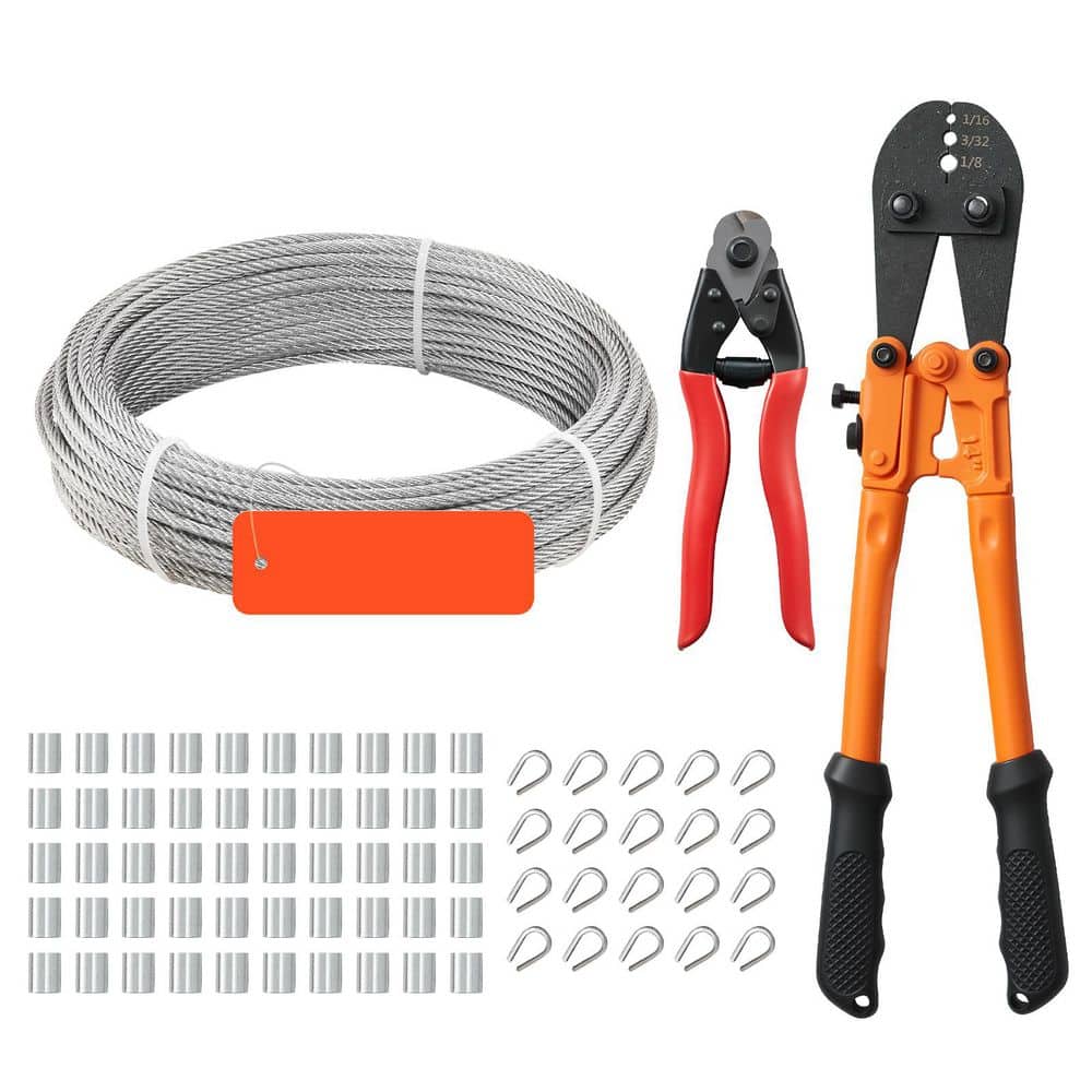 SKYSHALO 1/8 in. x 100 ft. Stainless Steel Not Coated Wire Rope By