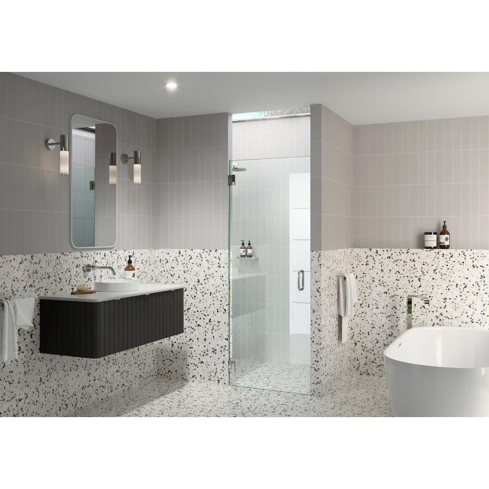 Albedo 78" Frameless Hinged Shower Door in Polished Chrome