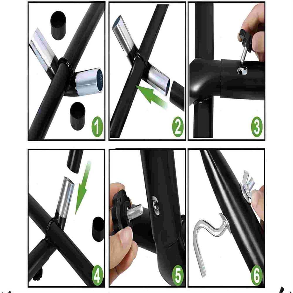 Heavy-Duty Black Steel Portable Hammock Stand with Wheel