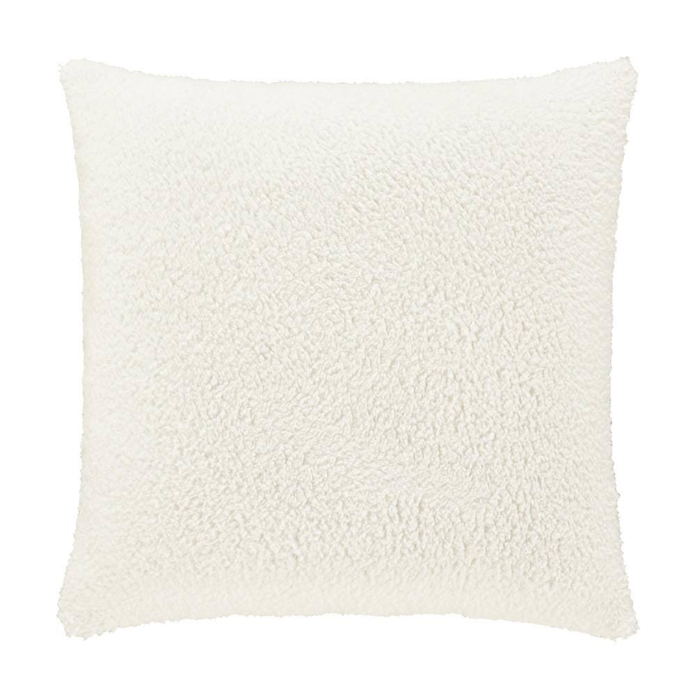 Emmett Light Gray Ribbed Fleece Square Throw Pillow