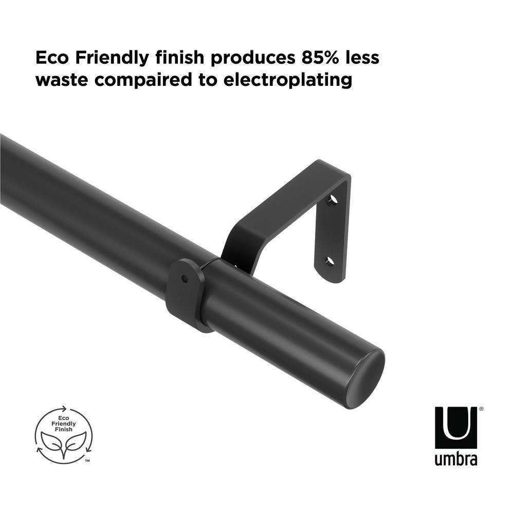 Matte Black Expandable Steel Curtain Rod with Cylindrical Finials