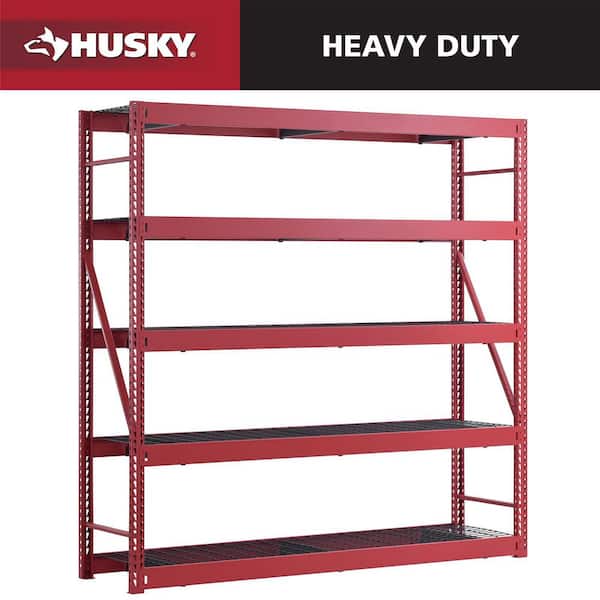 5-Shelf Metal Industrial Duty Freestanding Garage Storage Shelving Unit in Red (90 in. W x 90 in. H x 24 in. D)