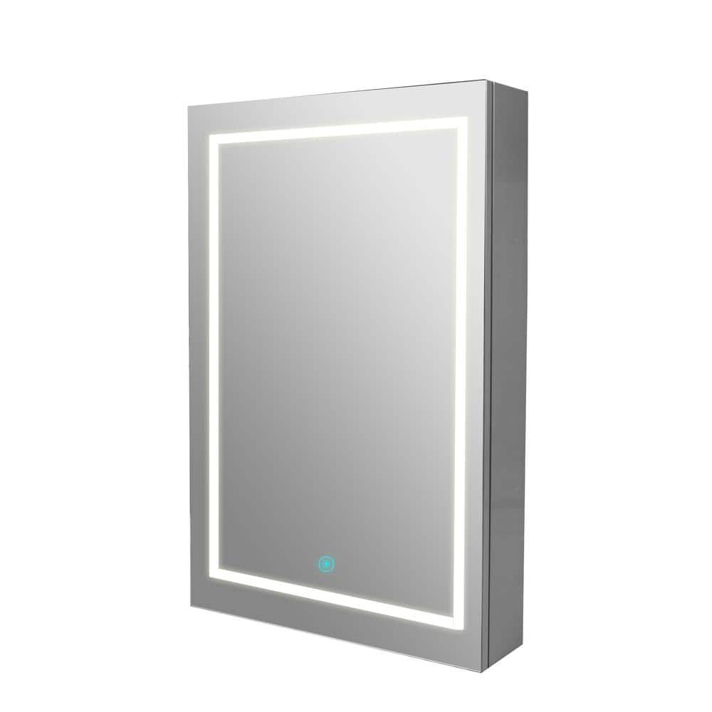 24'' W x 36'' H LED Lighted Wall Mounted Medicine Cabinet with Mirror