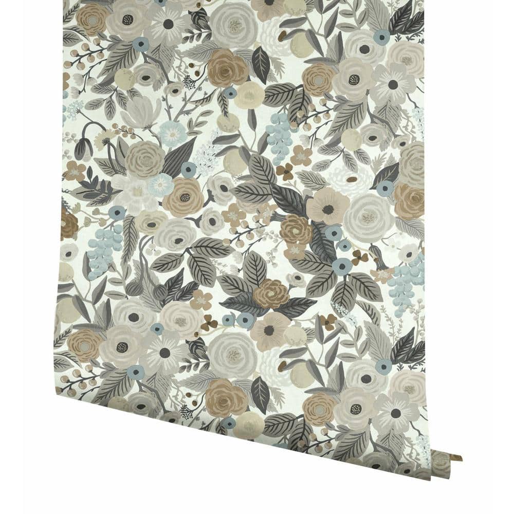 Off-White Floral Peel and Stick Wallpaper Roll