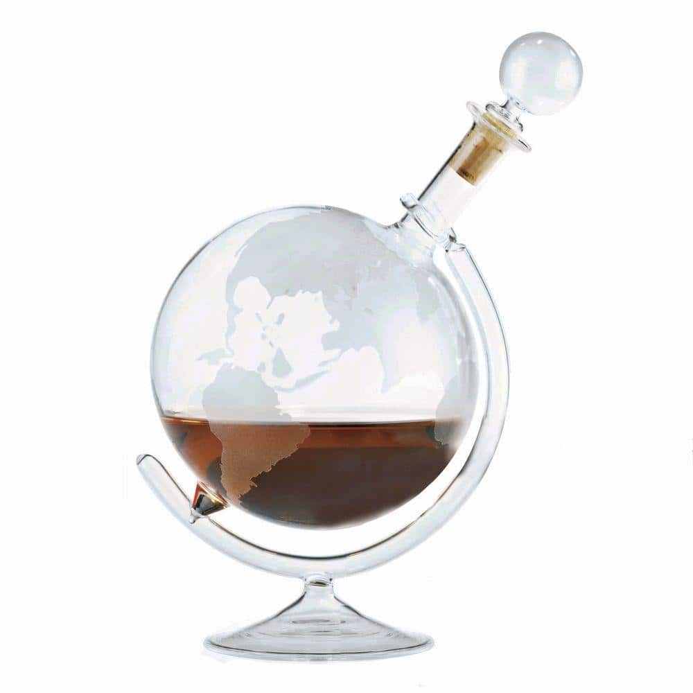 Wine Enthusiast 35 oz. Etched Globe Spirits Decanter 761 31 01