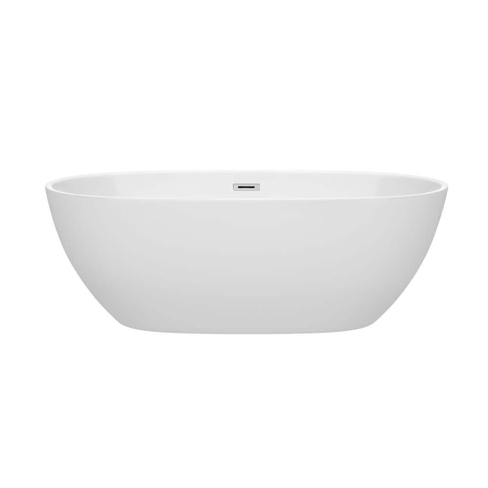 Juno 67'' White Acrylic Freestanding Soaking Bathtub