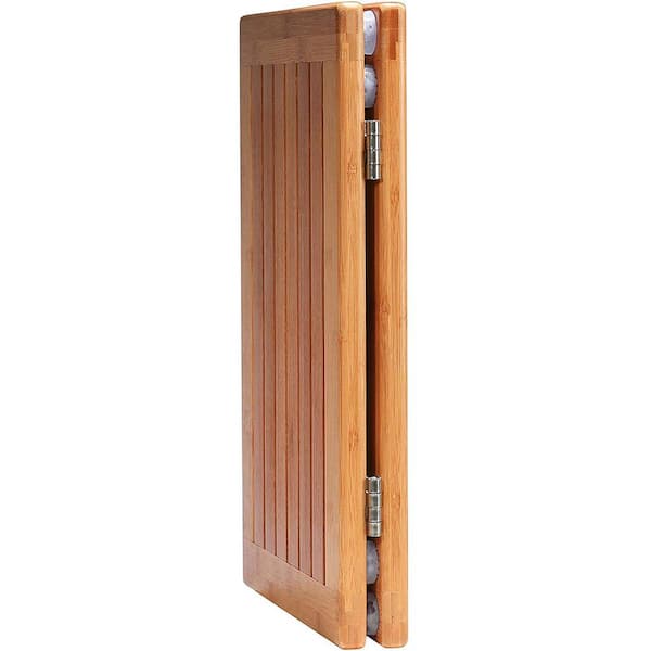 downluxe Bamboo Bath Mat for Bathroom - Waterproof Bamboo Shower Mat Non  Slip, Foldable Bathroom Floor Mat for Indoor & Outdoor (Natural Color, 15  X