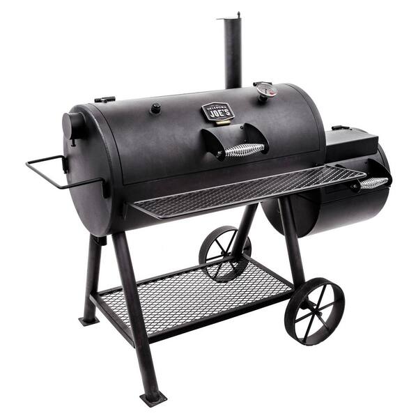 OKLAHOMA JOE'S Highland Reverse Flow Barrel Charcoal Smoker and Grill in Black