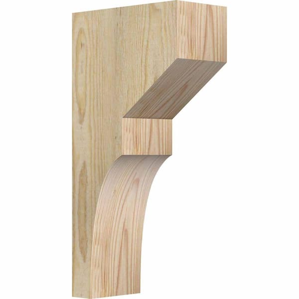 Ekena Millwork 4 in. x 8 in. x 16 in. Douglas Fir Monterey Rough Sawn Corbel