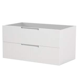 35.2 in. D x 17.9 in. W x 18.5 in. H MDF Floating Bath Vanity Cabinet Without Top in White with 2-Drawers