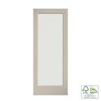 32 in. x 80 in. Clear Glass 1-Lite True Divided White Finished Solid French Interior Door Slab