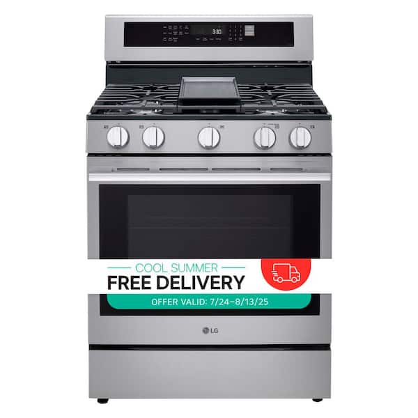 6.3 cu. ft. Smart True Convection InstaView Gas Range Single Oven with Air Fry in Printproof Stainless Steel